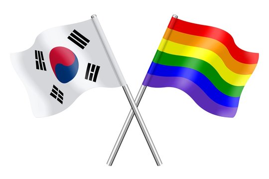 Flags: South Korea and rainbow