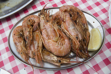 Grilled prawns