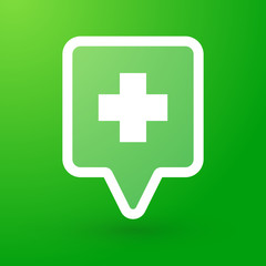 Square tooltip with a pharmacy sign