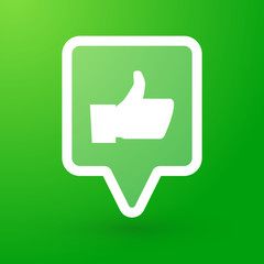 Square tooltip with a hand