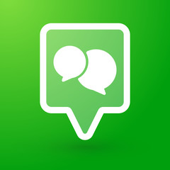 Square tooltip with a bubble sign