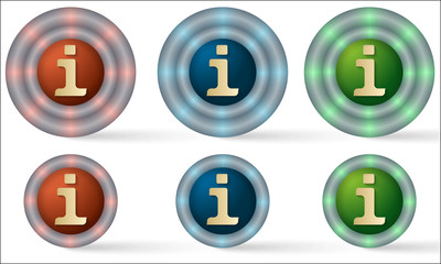 set of six icons with info symbol