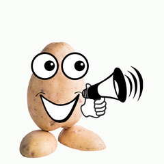 little potato man with megaphone