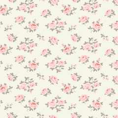 Seamless floral pattern with little roses