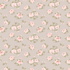 Seamless floral pattern with little roses