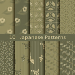set of ten Japanese patterns