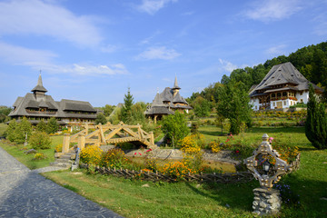Fototapeta na wymiar Garden of Barsana Monastery