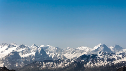 Mountain Range Landscape with Blue Sky from Pilatus Peak