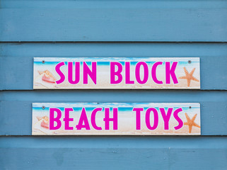 Sun Block and Beach Toys
