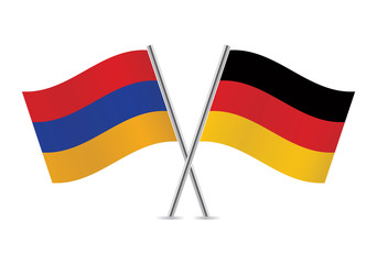 Armenian and German flags. Vector illustration.