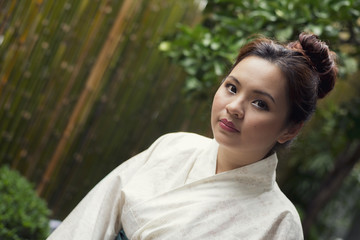 Onsen series : Asian woman in yukata