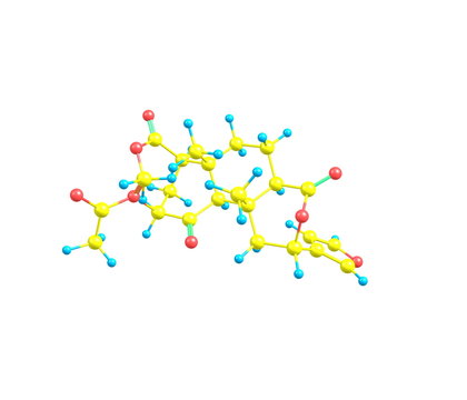 Salvinorin molecule isolated on white