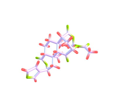 Salvinorin molecule isolated on white