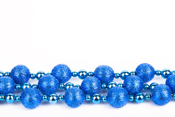 Blue Christmas decoration on the white  background