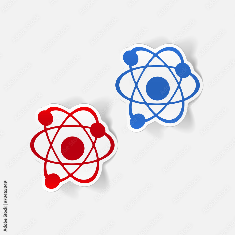Poster realistic design element: atom