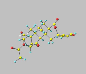 Salvinorin molecule isolated on grey