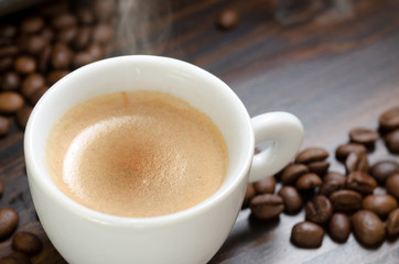 cup of smoking coffee