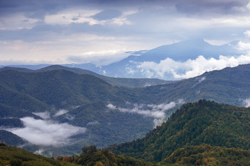 Obraz na płótnie Canvas Autumn landscape in the mountains of Lago-Naki