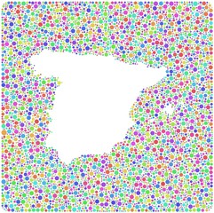 Decorative map of Spain into a square icon