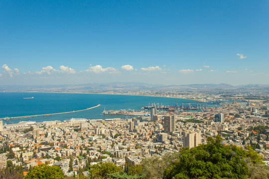 Haifa Israel view from mount carmel
