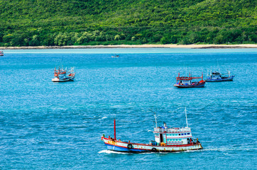 Green island and sea nature landscape