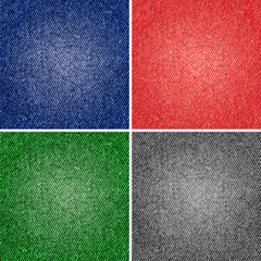 Fototapeta premium Four different versions jeans texture. Vector