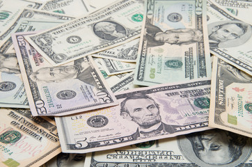 Background from paper dollars