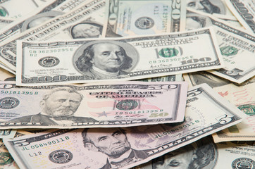 Background from paper dollars