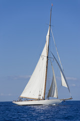 Ancient sailing boat during a regatta at the Panerai Classic Yac