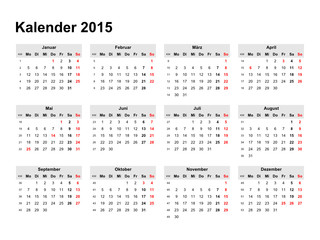 Kalender 2015 mit Kalenderwochen