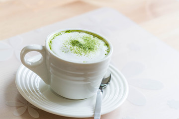 hot green tea latte
