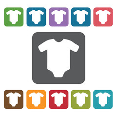 Baby's shirt icon. Baby Toys And Care icon set. Rectangle colour