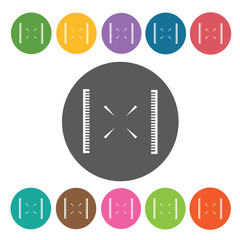 Propeller shaped reticle icon. Crosshair icon set. Round colourf