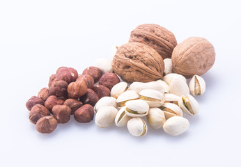 nuts. mixed nuts on the background