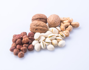 nuts. mixed nuts on the background