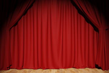 Obraz premium Roter Vorhang auf Bühne