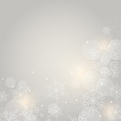 Christmas background with snowflakes and space for text. Vector