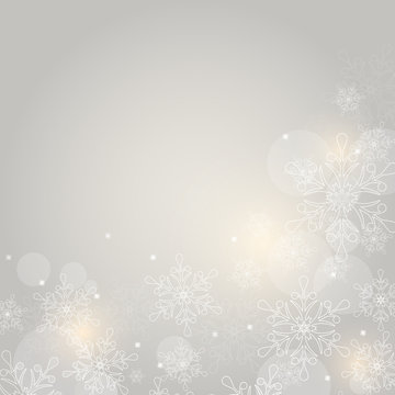 Christmas background with snowflakes and space for text. Vector