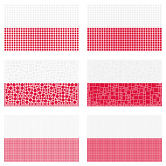 Mosaic Poland flag set
