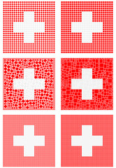 Mosaic Switzerland flag set