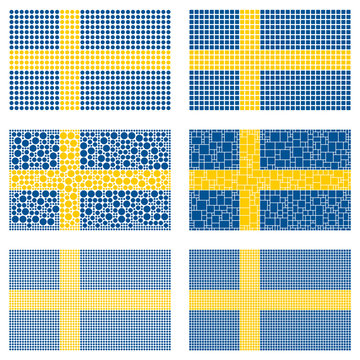 Mosaic Sweden flag set