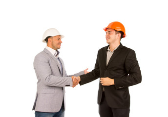 Happy Client and Engineer Shaking Hands