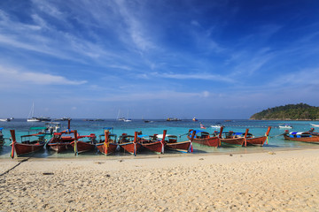 beautiful beach and ocean sea of Thailand