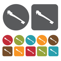 Toothbrush with horse head handle icon. Toothbrushes icons set.