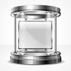 Stand promotion exhibition trade, vector illustration