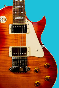 Beautiful closeup of electric guitar