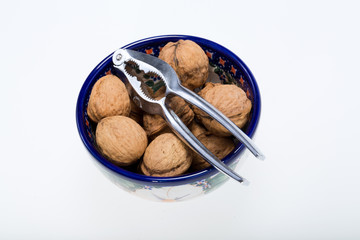 walnuts heap isolated on  white background