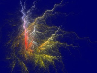 Abstract design made of fractal textures on the blue background