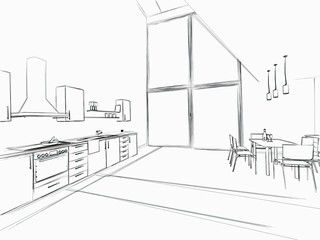 Skizze Küche groß