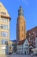 Fototapeta premium St. Elizabeth's Church, old town in Wroclaw, Poland